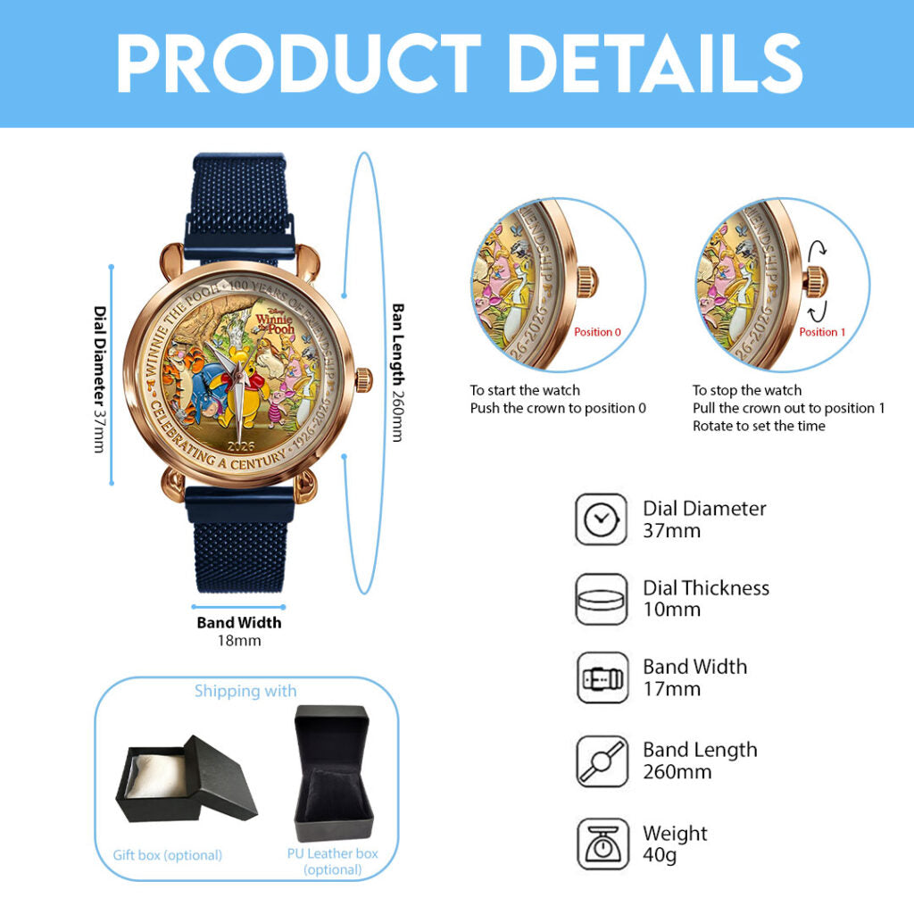 Winnie-the-Pooh 100th Anniversary Mesh Strap Quartz Watch - HOATT16800