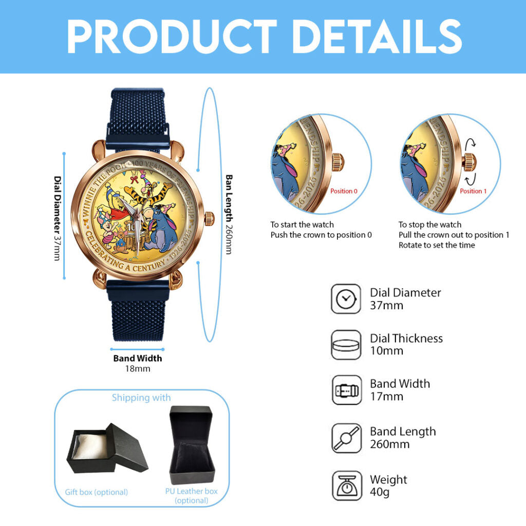 Winnie-the-Pooh 100th Anniversary Mesh Strap Quartz Watch - HOATT16906