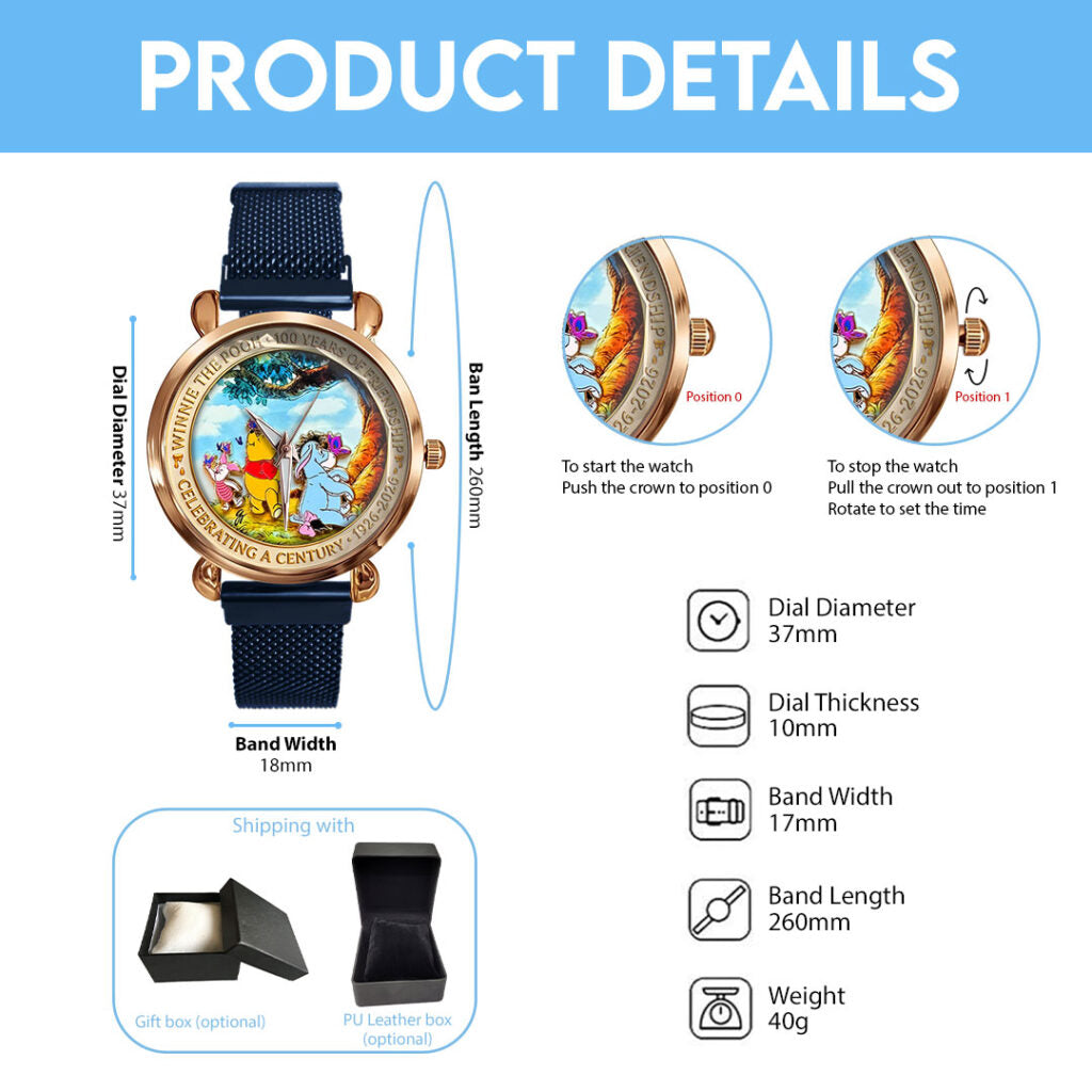 Winnie-the-Pooh 100th Anniversary Mesh Strap Quartz Watch - HOATT16933