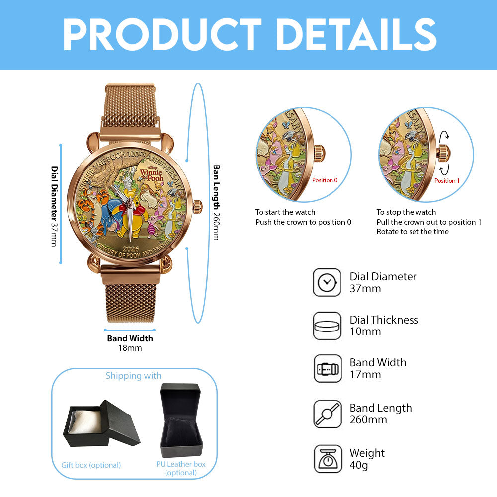 Winnie-the-Pooh 100th Anniversary Mesh Strap Quartz Watch - TMTHU4514