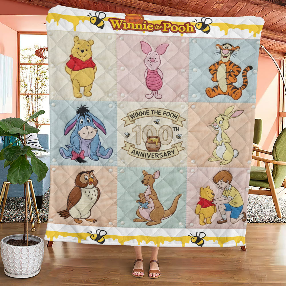 Winnie-the-Pooh 100th Anniversary Quilt Blanket - TMTHU3150
