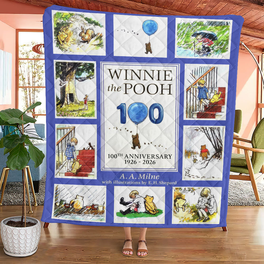 Winnie-the-Pooh 100th Anniversary Quilt Blanket - TMTHU3408