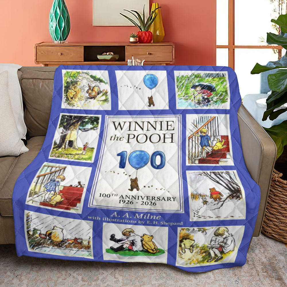 Winnie-the-Pooh 100th Anniversary Quilt Blanket - TMTHU3408