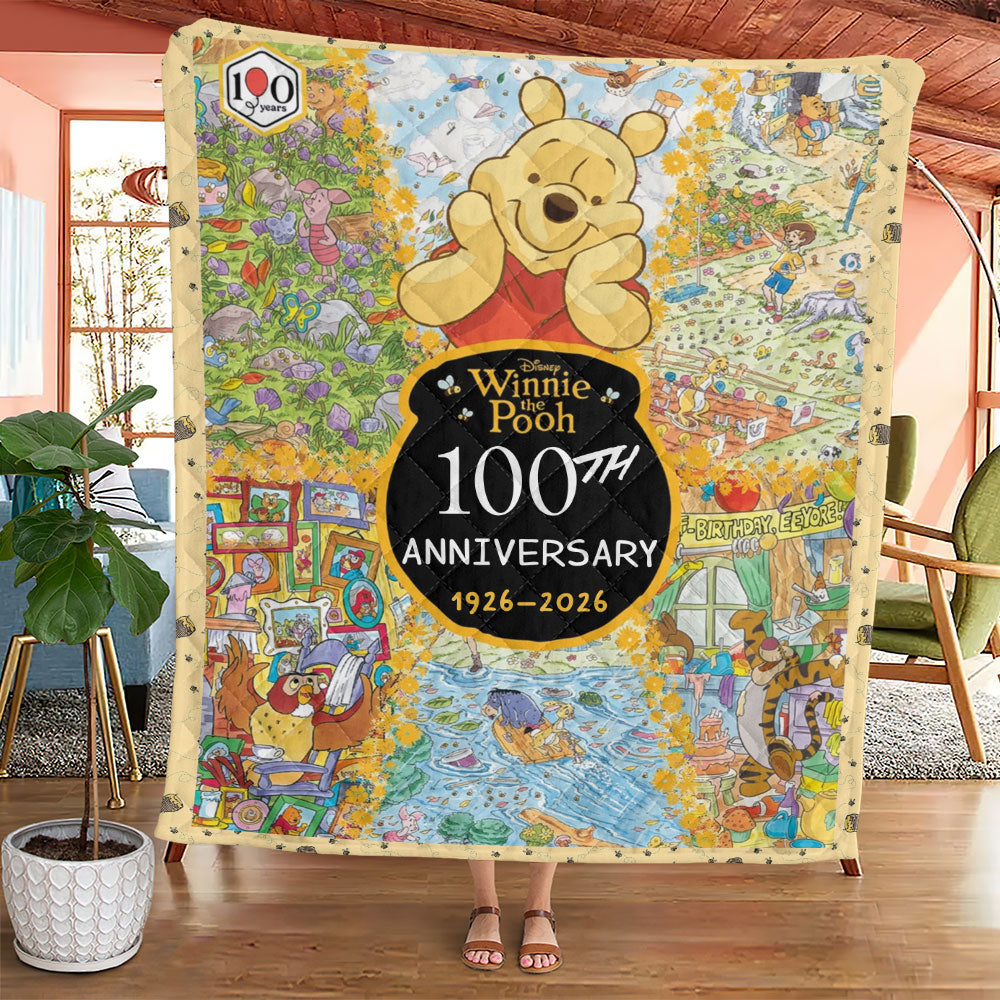 Winnie-the-Pooh 100th Anniversary Quilt Blanket - TMTHU3779