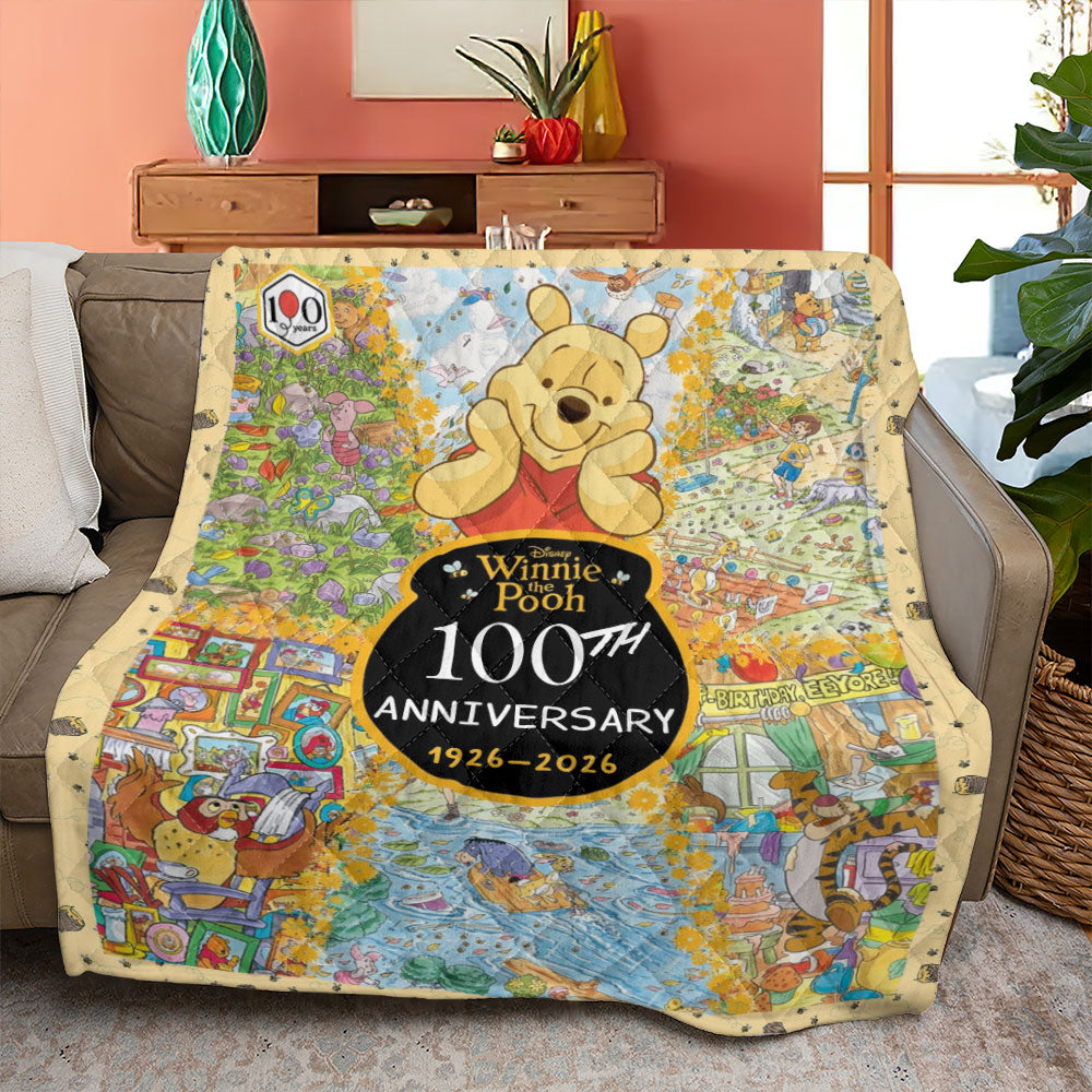 Winnie-the-Pooh 100th Anniversary Quilt Blanket - TMTHU3779