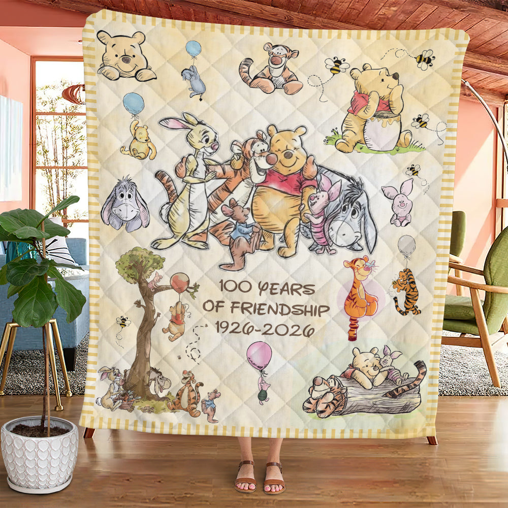 Winnie-the-Pooh 100th Anniversary 2026 Quilt Blanket - MAITM14840