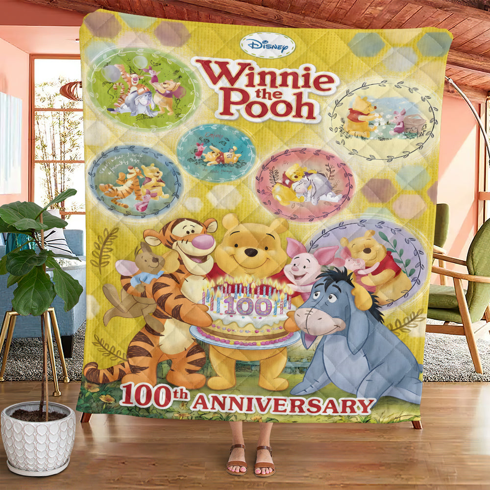Winnie-the-Pooh 100th Anniversary Quilt Blanket - TMTHU4771