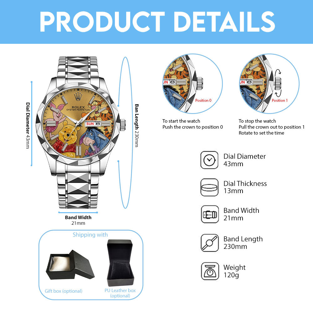 Winnie-the-Pooh Alloy Luxury Quartz Watch - TMTHU7369