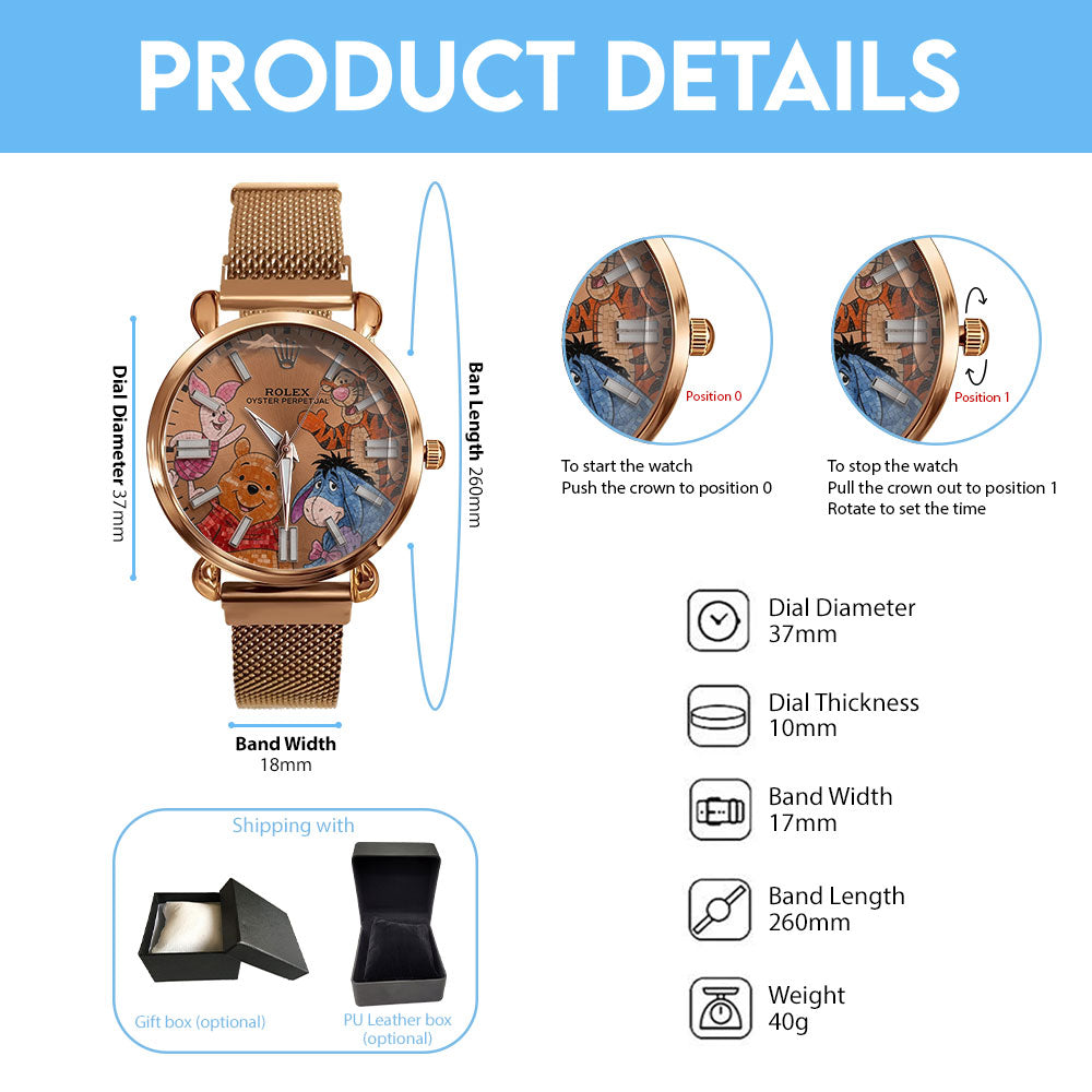 Winnie-the-Pooh Mesh Strap Quartz Watch - TMTHU7415