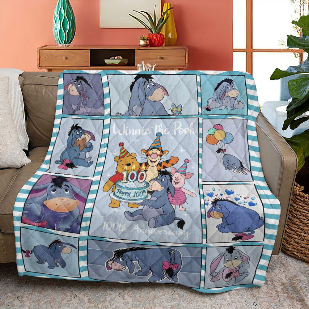 Winnie-the-Pooh x Eeyore 100th Anniversary Quilt Blanket - TMTHU4352