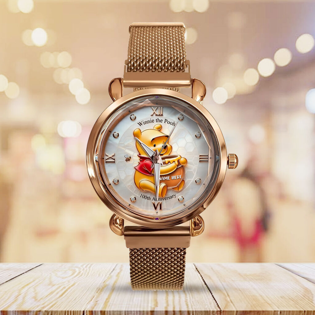 Personalized Winnie-the-Pooh 100th Anniversary Mesh Strap Quartz Watch - VANDH5010