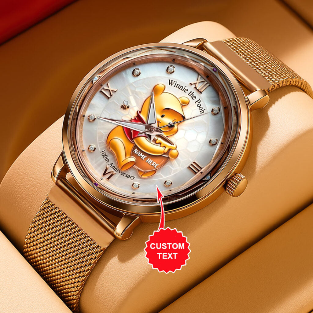 Personalized Winnie-the-Pooh 100th Anniversary Mesh Strap Quartz Watch - VANDH5010