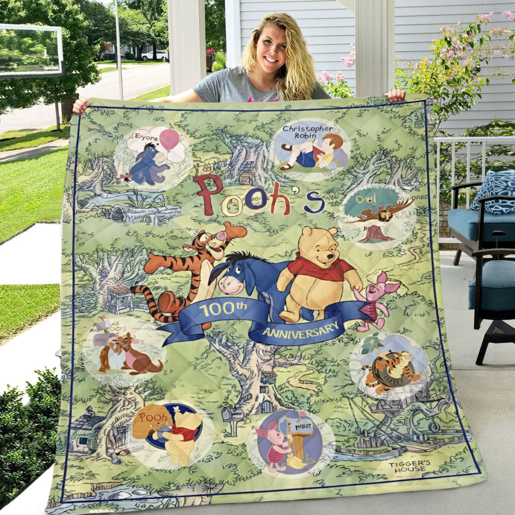 Winnie-the-Pooh 100th Anniversary Quilt Blanket - TMTHU3486