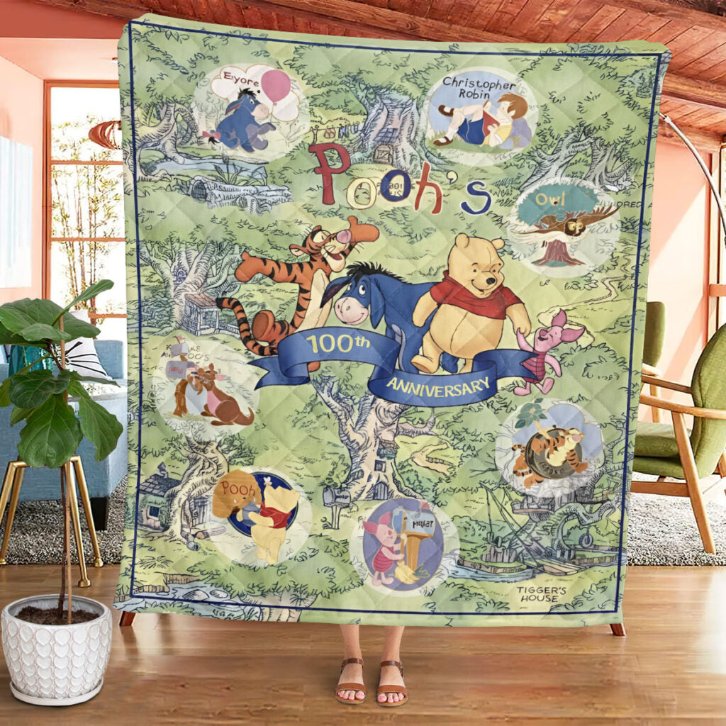 Winnie-the-Pooh 100th Anniversary Quilt Blanket - TMTHU3486