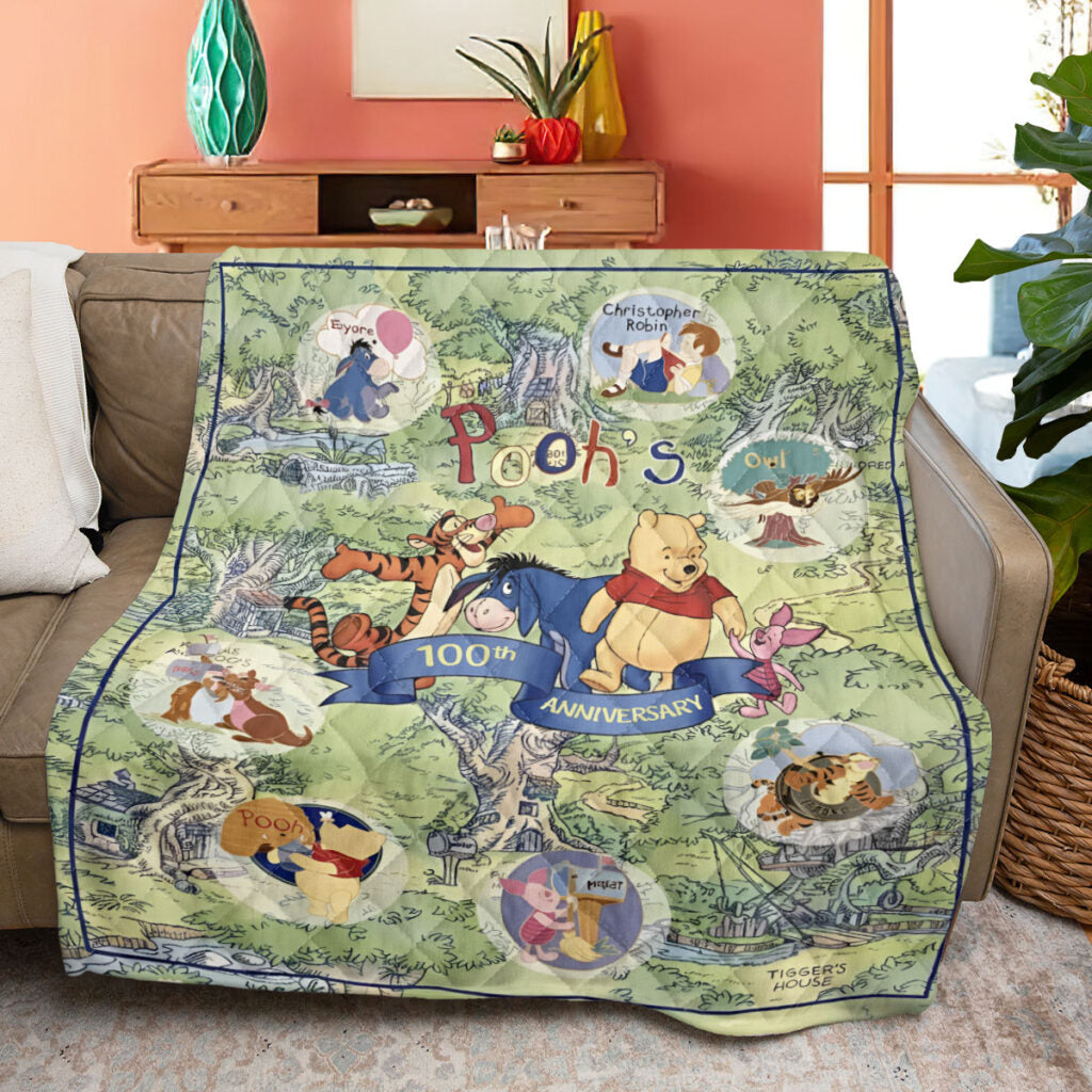 Winnie-the-Pooh 100th Anniversary Quilt Blanket - TMTHU3486