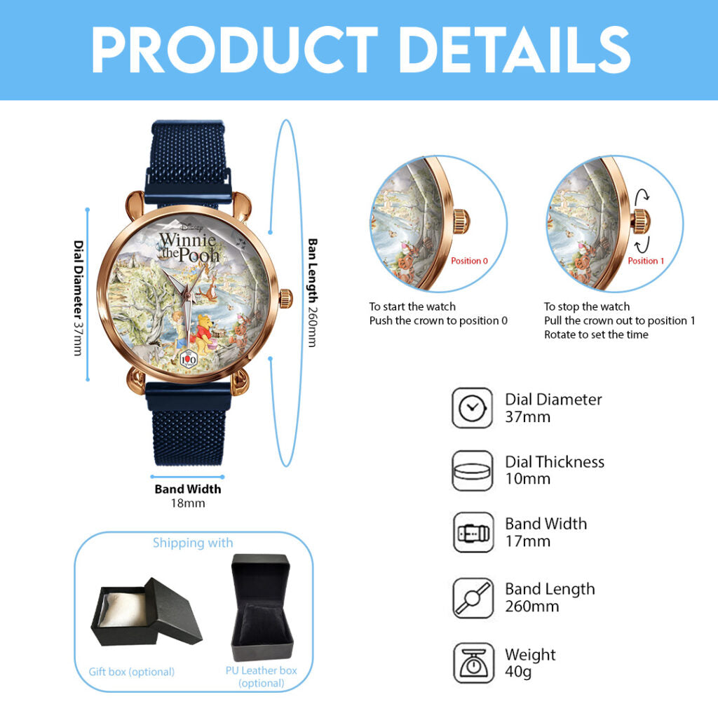 Winnie-the-Pooh 100th Anniversary Mesh Strap Quartz Watch - GNE7839