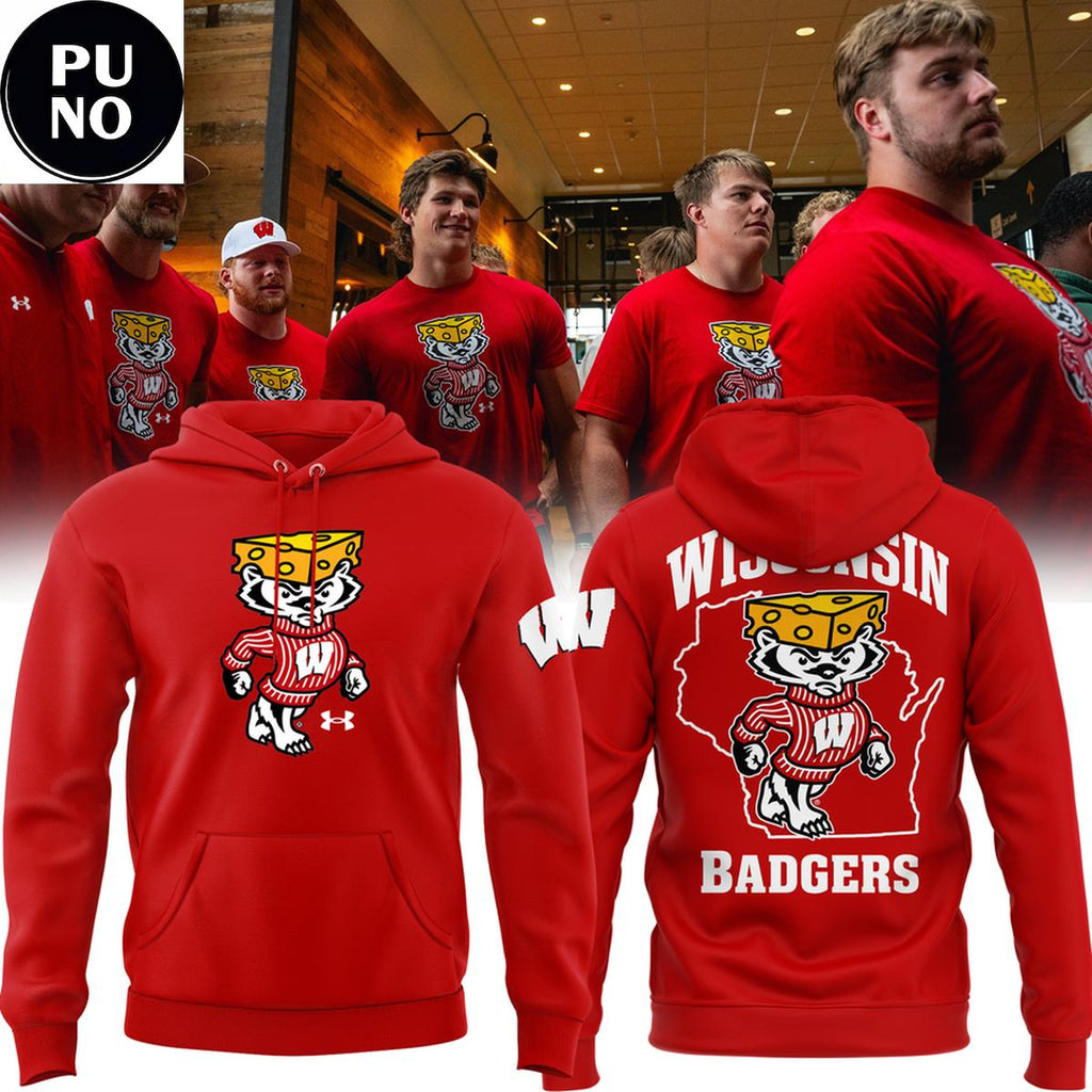 Wisconsin Badgers 2026 Bucky Badger Cheesehead Nation Hoodie T-Shirt