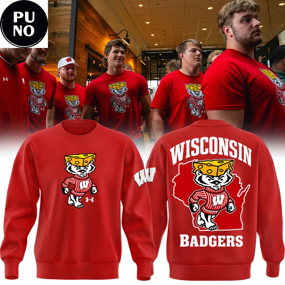 Wisconsin Badgers 2026 Bucky Badger Cheesehead Nation Hoodie T-Shirt