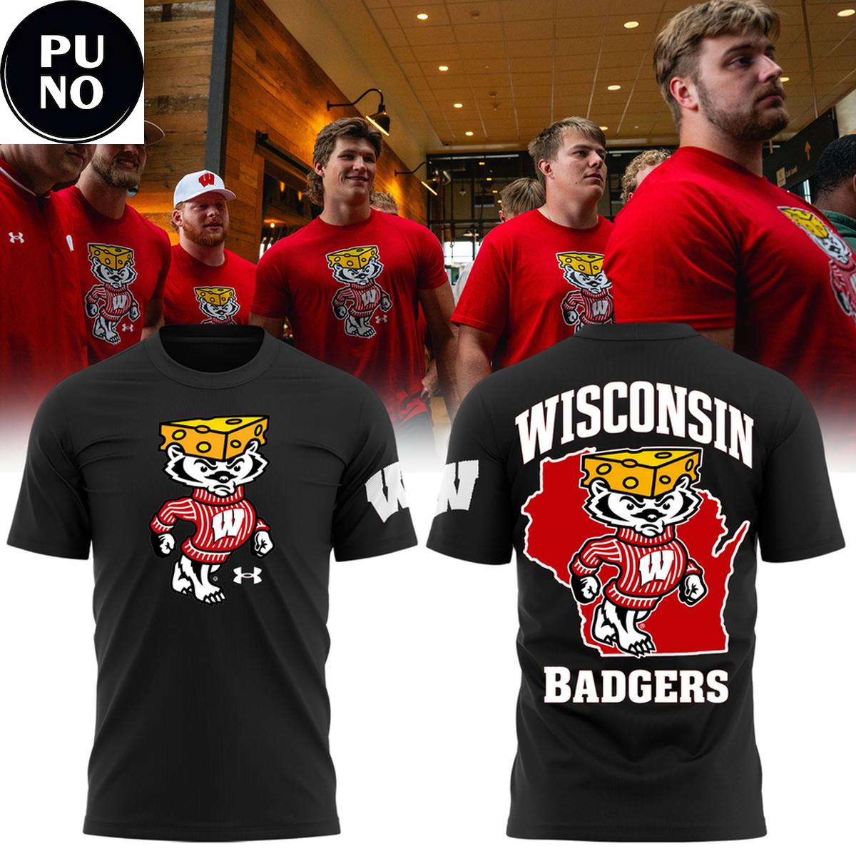 Wisconsin Badgers 2026 Bucky Badger Cheesehead Nation Hoodie T-Shirt