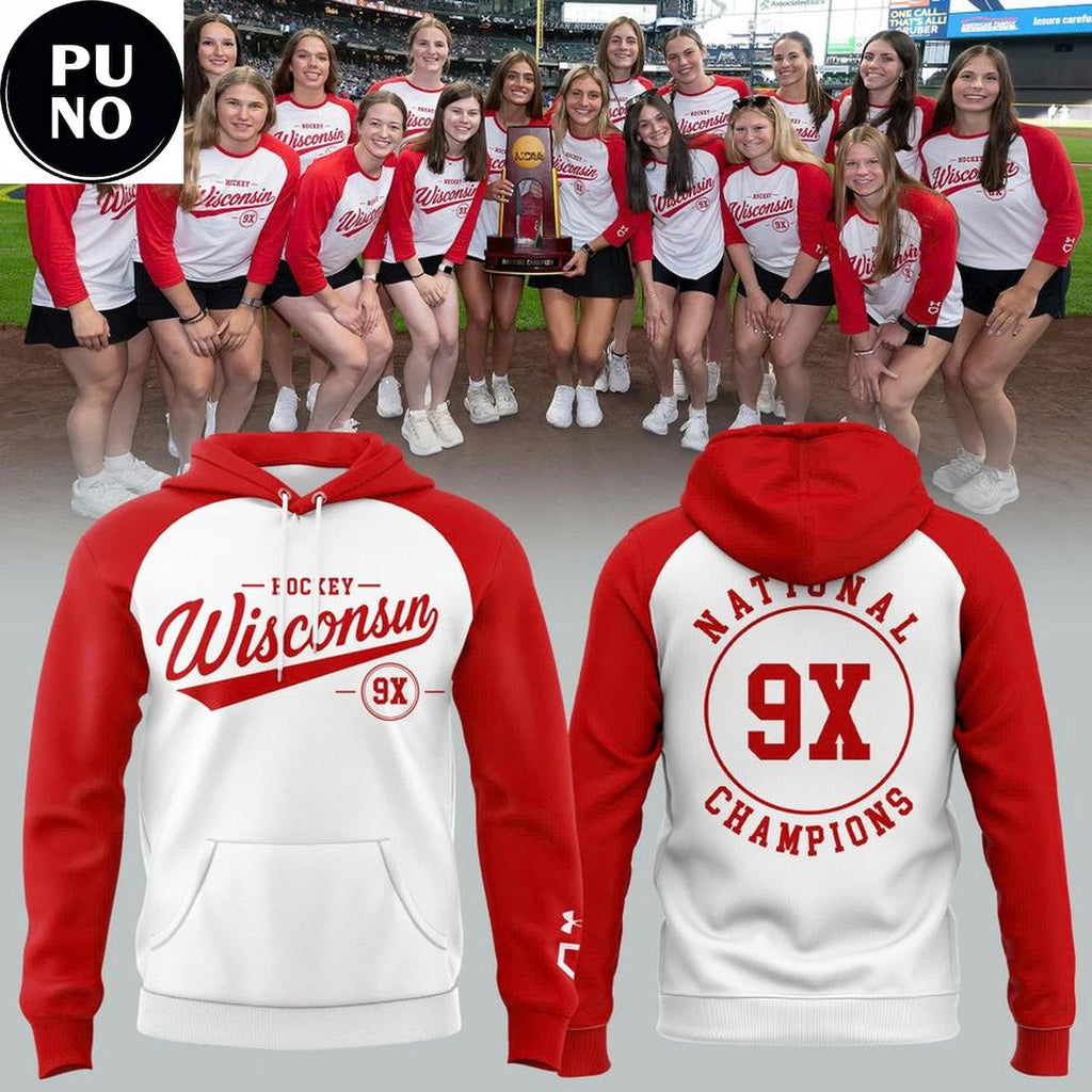 Wisconsin Badgers 9x Women's Hockey National Champions 2026 Hoodie