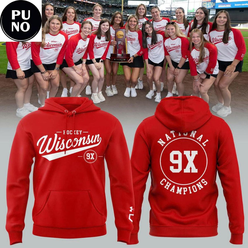 Wisconsin Badgers 9x Women's Hockey National Champions 2026 Hoodie
