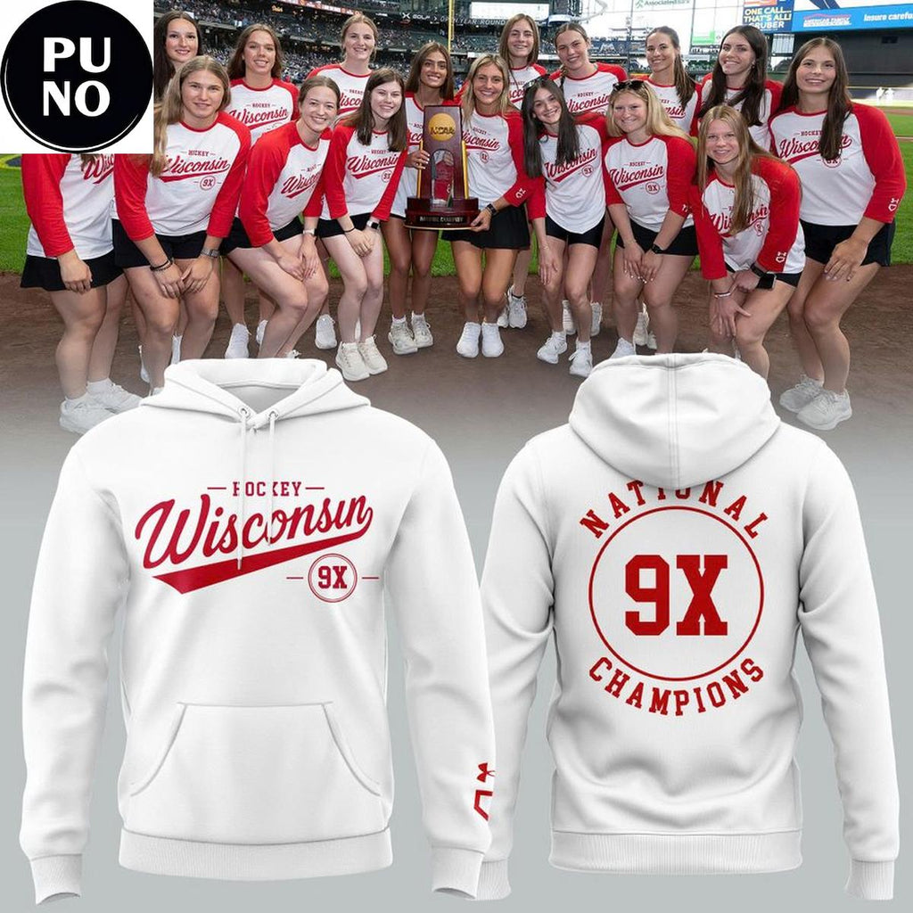 Wisconsin Badgers 9x Women's Hockey National Champions 2026 Hoodie