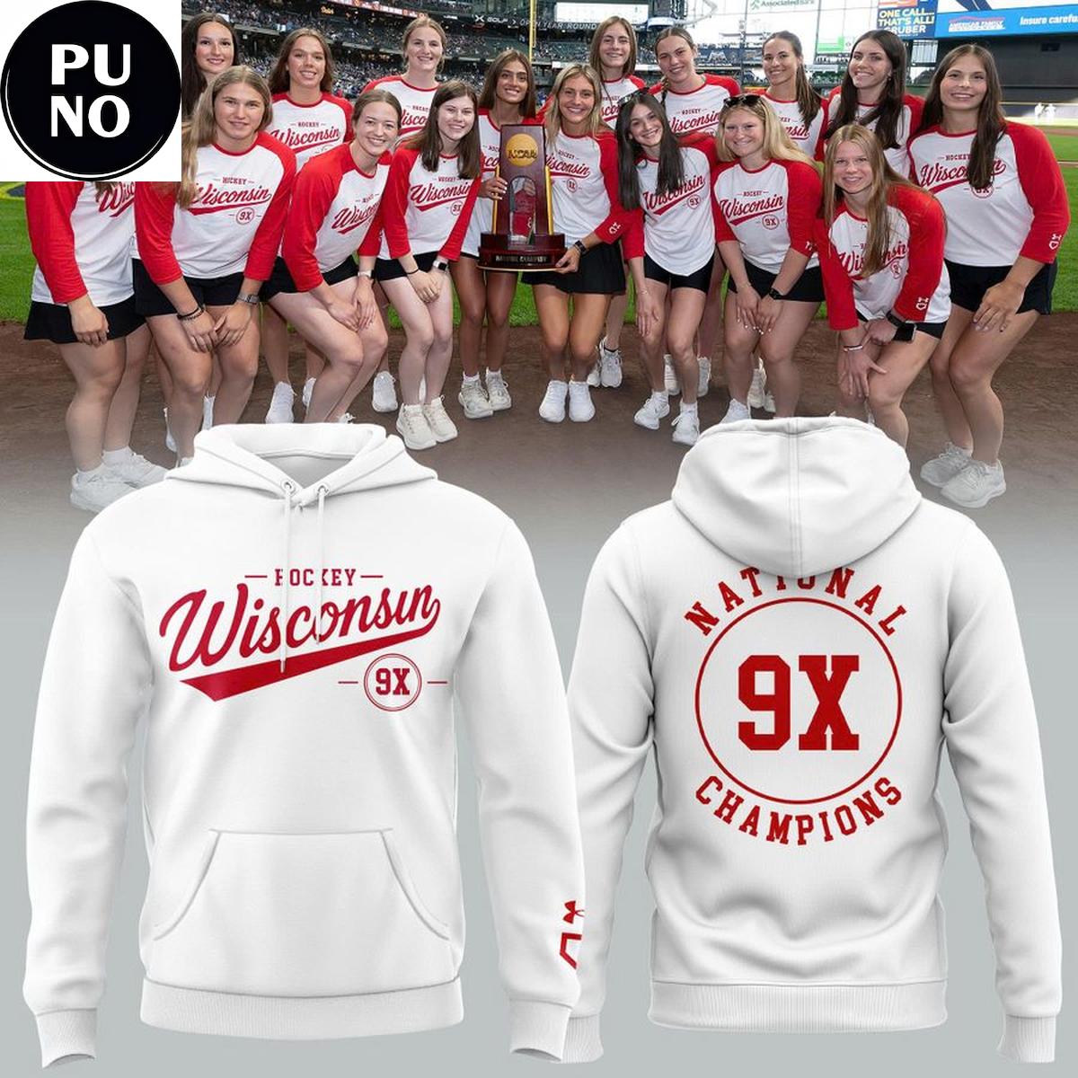 Wisconsin Badgers 9x Women's Hockey National Champions 2026 Hoodie