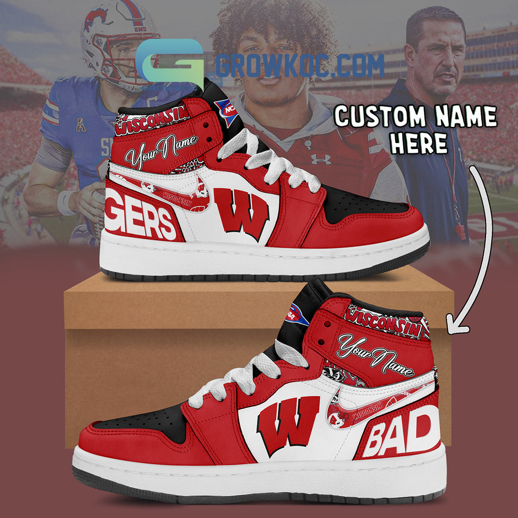 Wisconsin Badgers NCAA Personalized Air Jordan 1 Shoes
