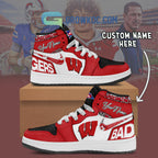 Wisconsin Badgers NCAA Personalized Air Jordan 1 Shoes