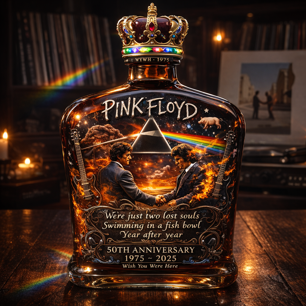 Wish You Were Here Pink Floyd Whiskey Bottle