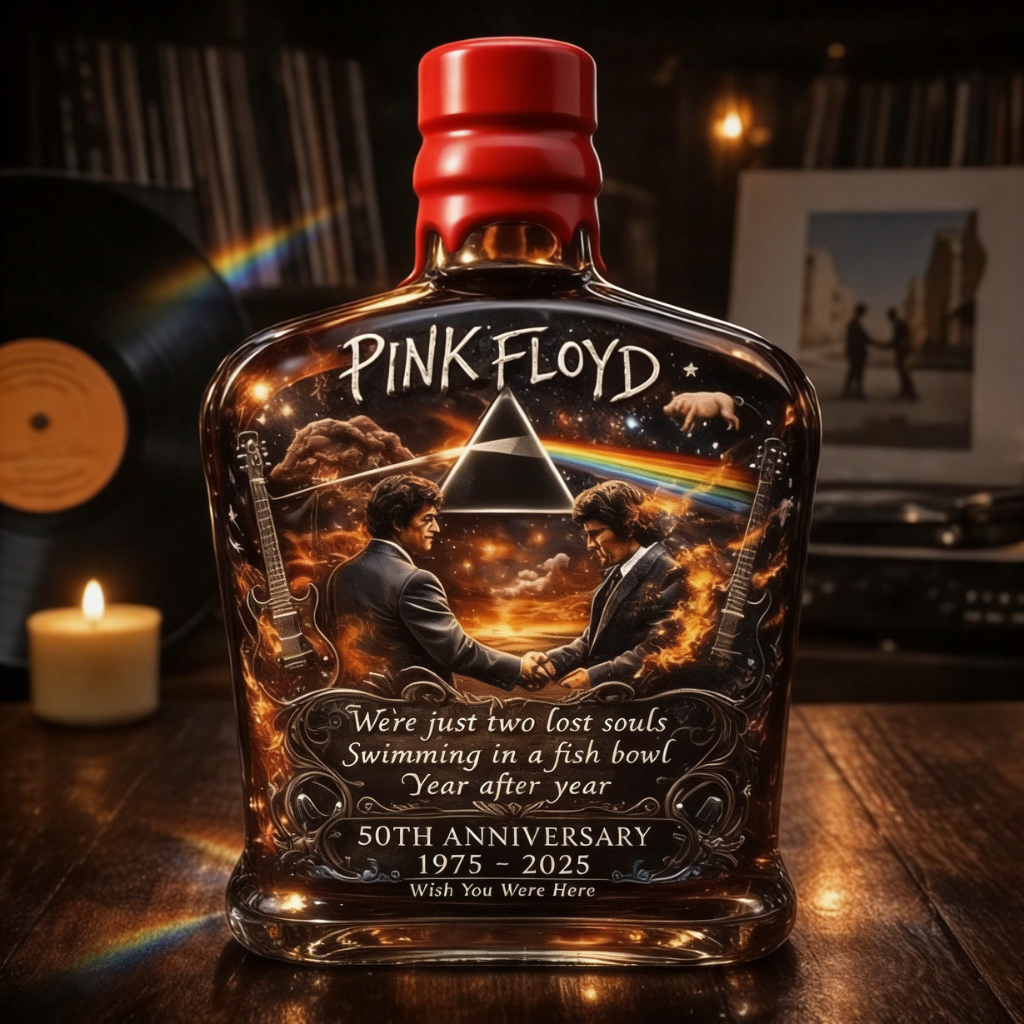 Wish You Were Here Pink Floyd Whiskey Bottle