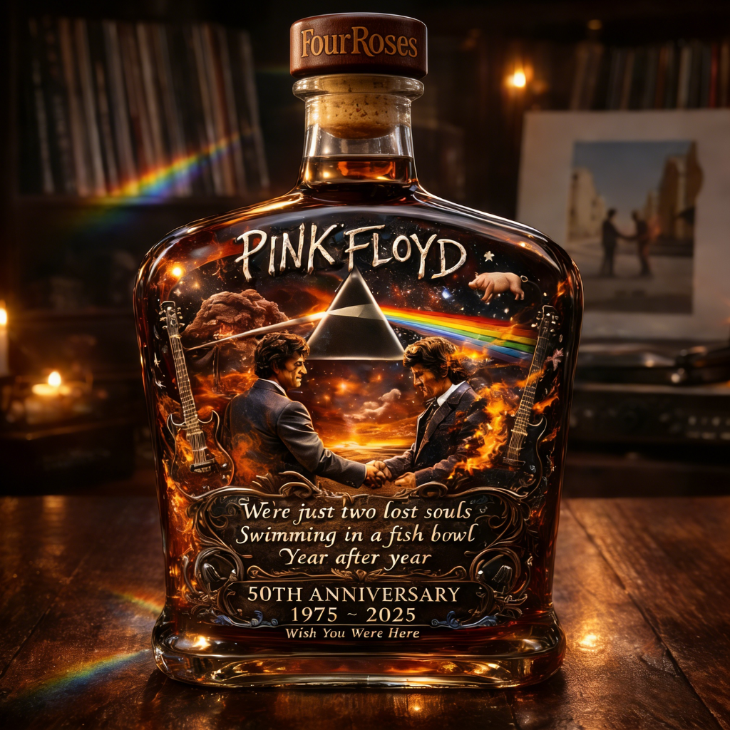 Wish You Were Here Pink Floyd Whiskey Bottle