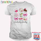 Womens Pink Coquette Bow Derby Day Horse Racing 2024 Derby T Shirt