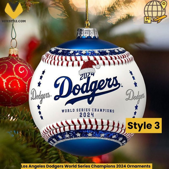 Los Angeles Dodgers World Series Champions 2024 Ornaments