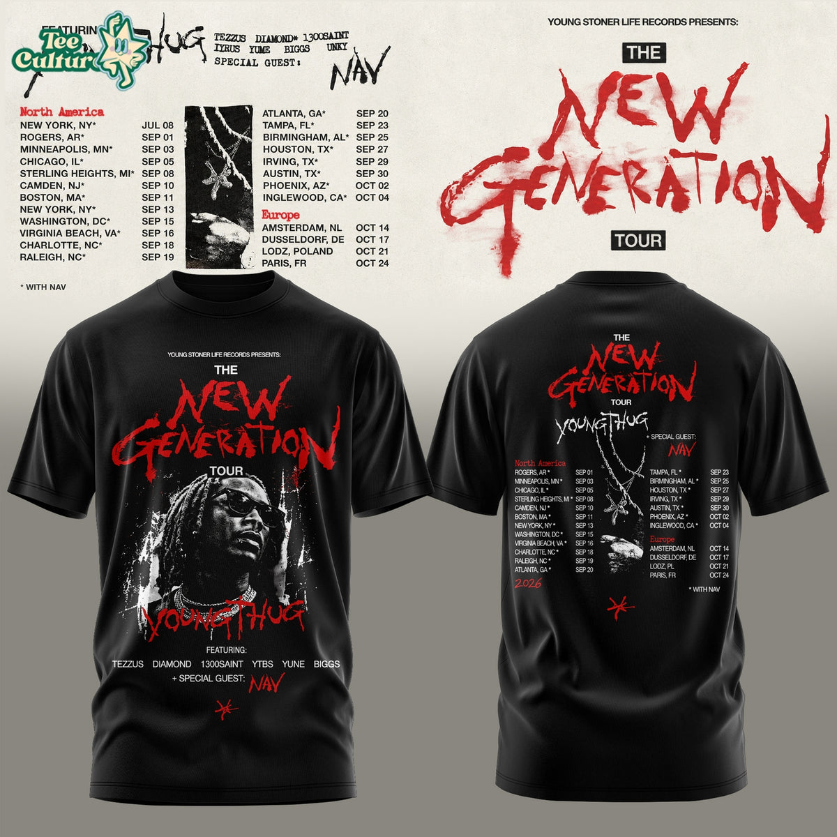 Young Thug – The New Generation World Tour 2026 Limited TShirt