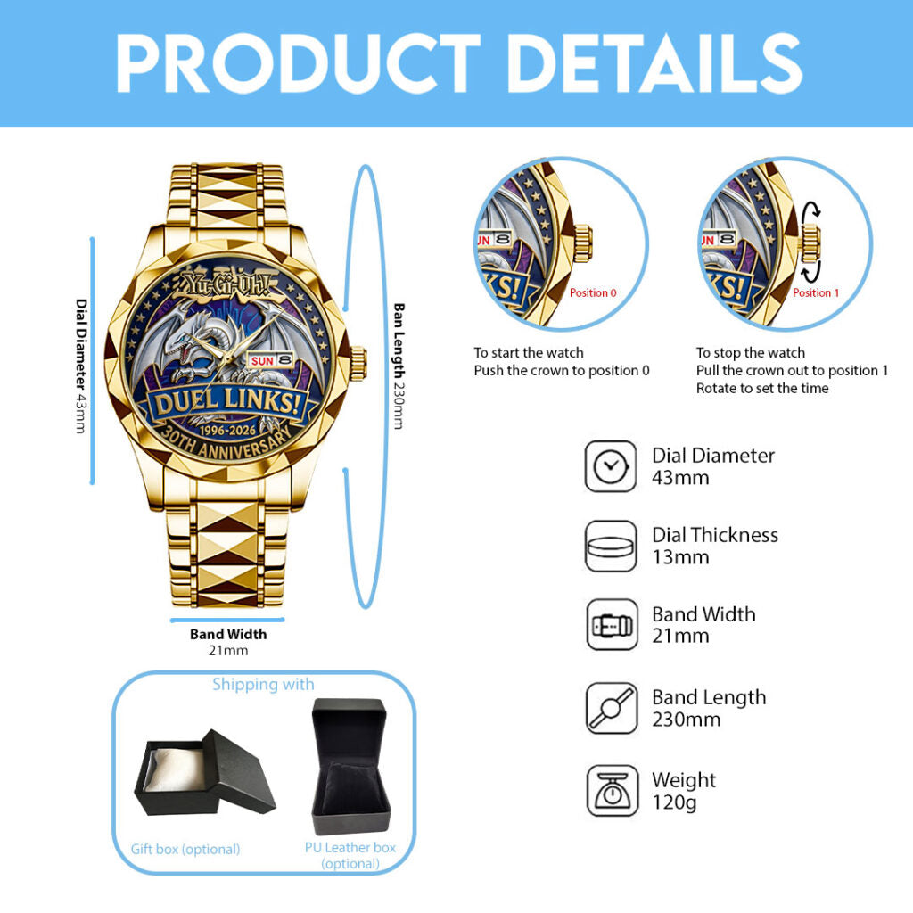 Yu-Gi-Oh! 30th Anniversary 2026 Alloy Luxury Quartz Watch - TANTN20903