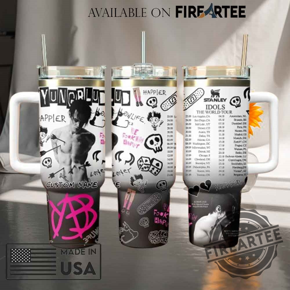 Yungblud Custom Tumbler With Handle Personalized Music Fan Travel Mug