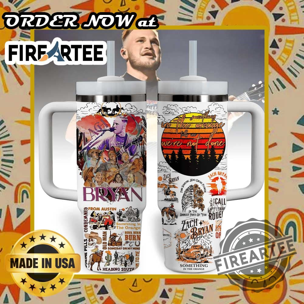 Zach Bryan Something In The Orange Tumbler Custom Drinkware With Artistic Tour Design