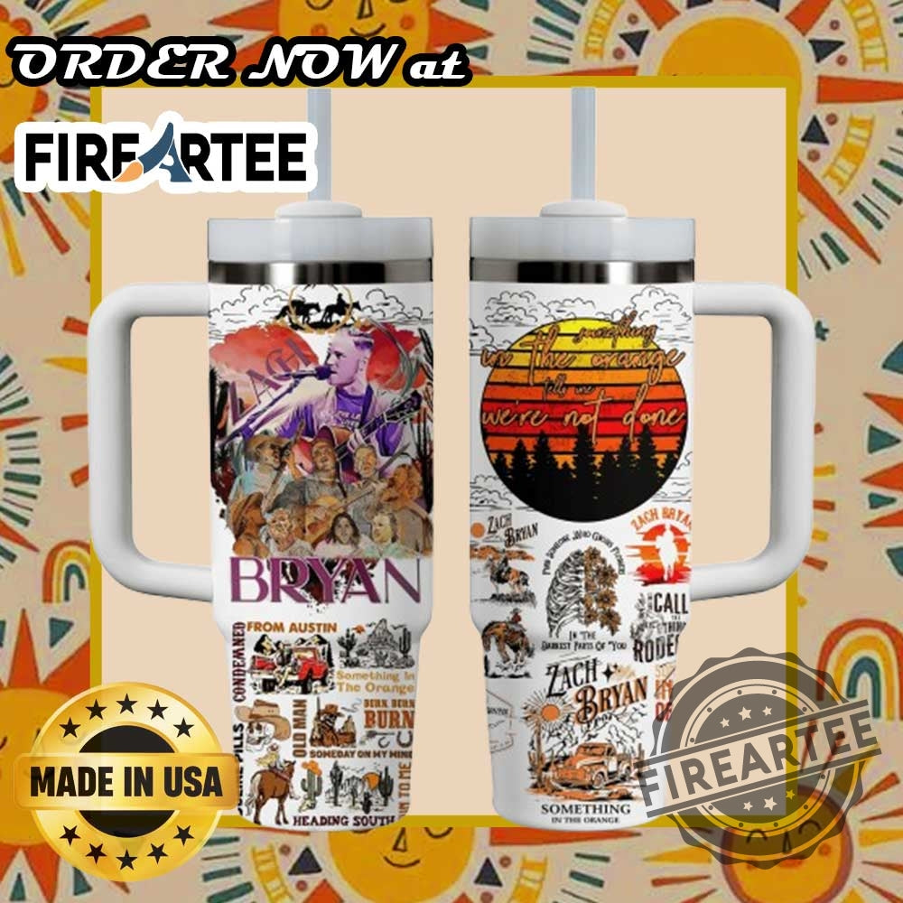 Zach Bryan Something In The Orange Tumbler Custom Drinkware With Artistic Tour Design