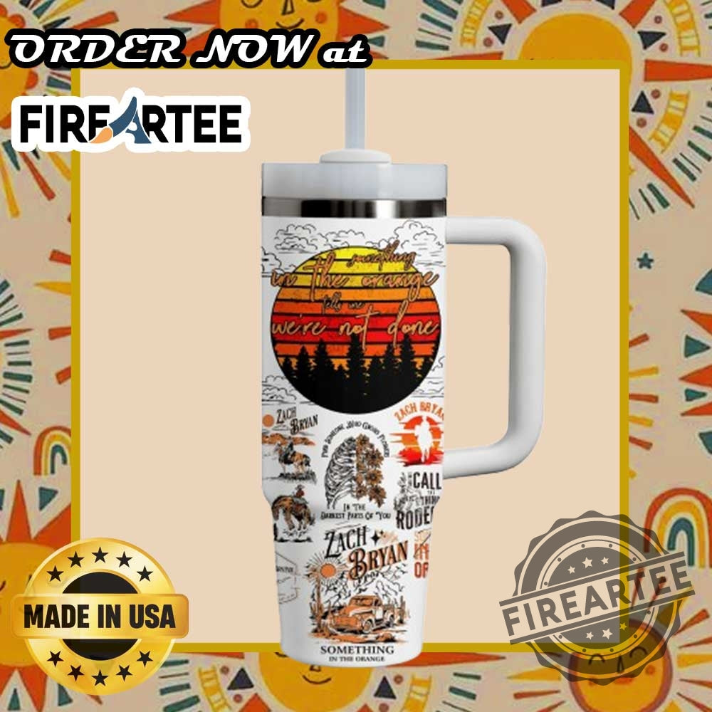 Zach Bryan Something In The Orange Tumbler Custom Drinkware With Artistic Tour Design