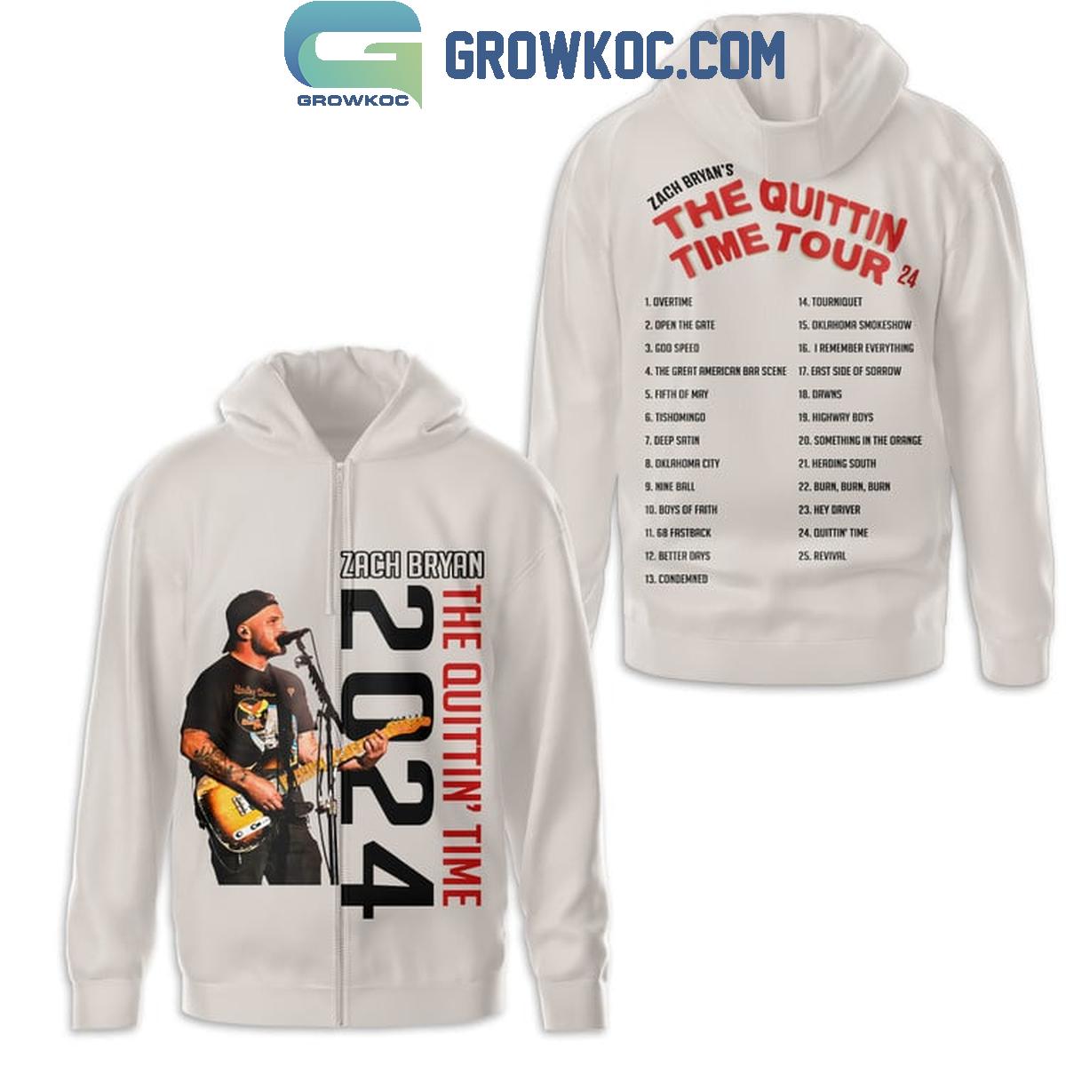 Zach Bryan The Quittin’ Time Tour ’24 Schedule Hoodie T-Shirt