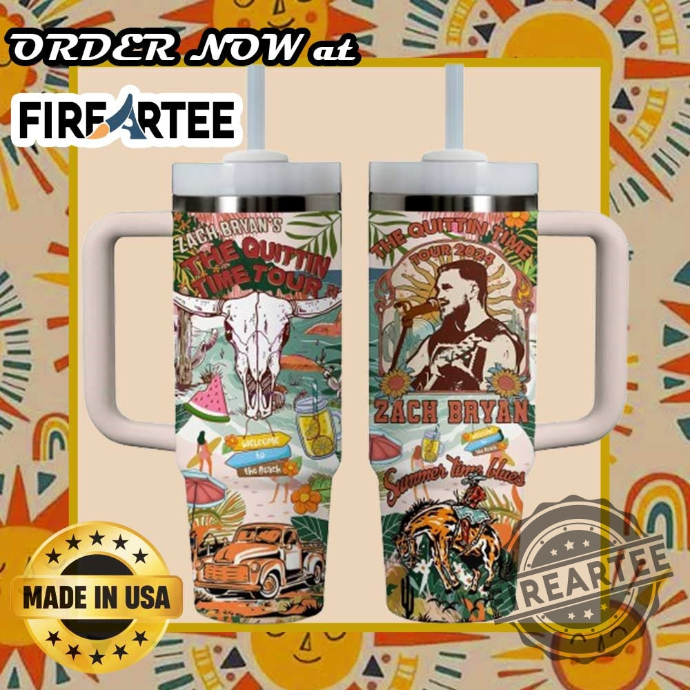 Zach Bryan The Quittin Time Tour Tumbler Custom Drinkware With Summer Vibes And Tour