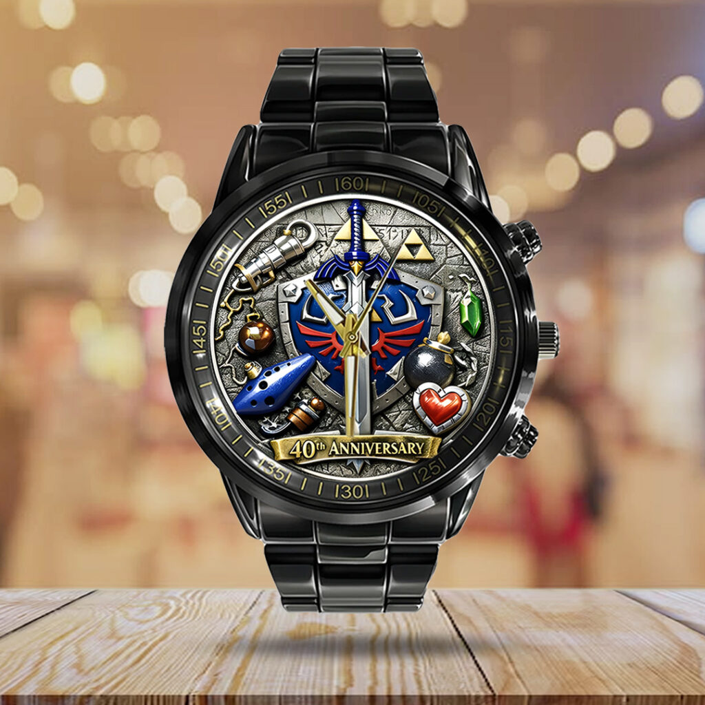 The Legend of Zelda 40th Anniversary Black Stainless Steel Watch - TANTN19995
