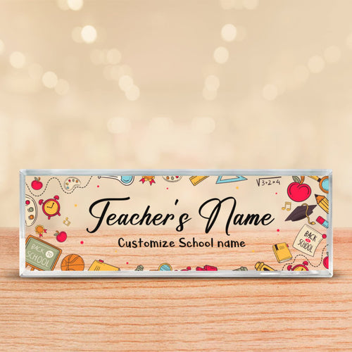 Personalized Acrylic Name Plate For Teacher, Custom Name Teacher Gift, Teacher Desk Plaque, Teacher Gift For Women, Gifts For Teachers From Students