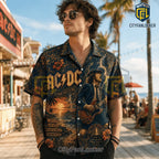 ACDC Vintage Navy Blue Premium Hawaiian Shirt