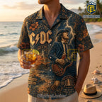 ACDC Vintage Navy Blue Premium Hawaiian Shirt