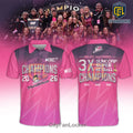 Adelaide Thunderbirds 2026 Champions Pink Polo Shirt
