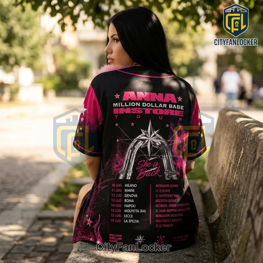 Anna Million Dollar Babe 2026 Tour Black Pink Baseball Jersey