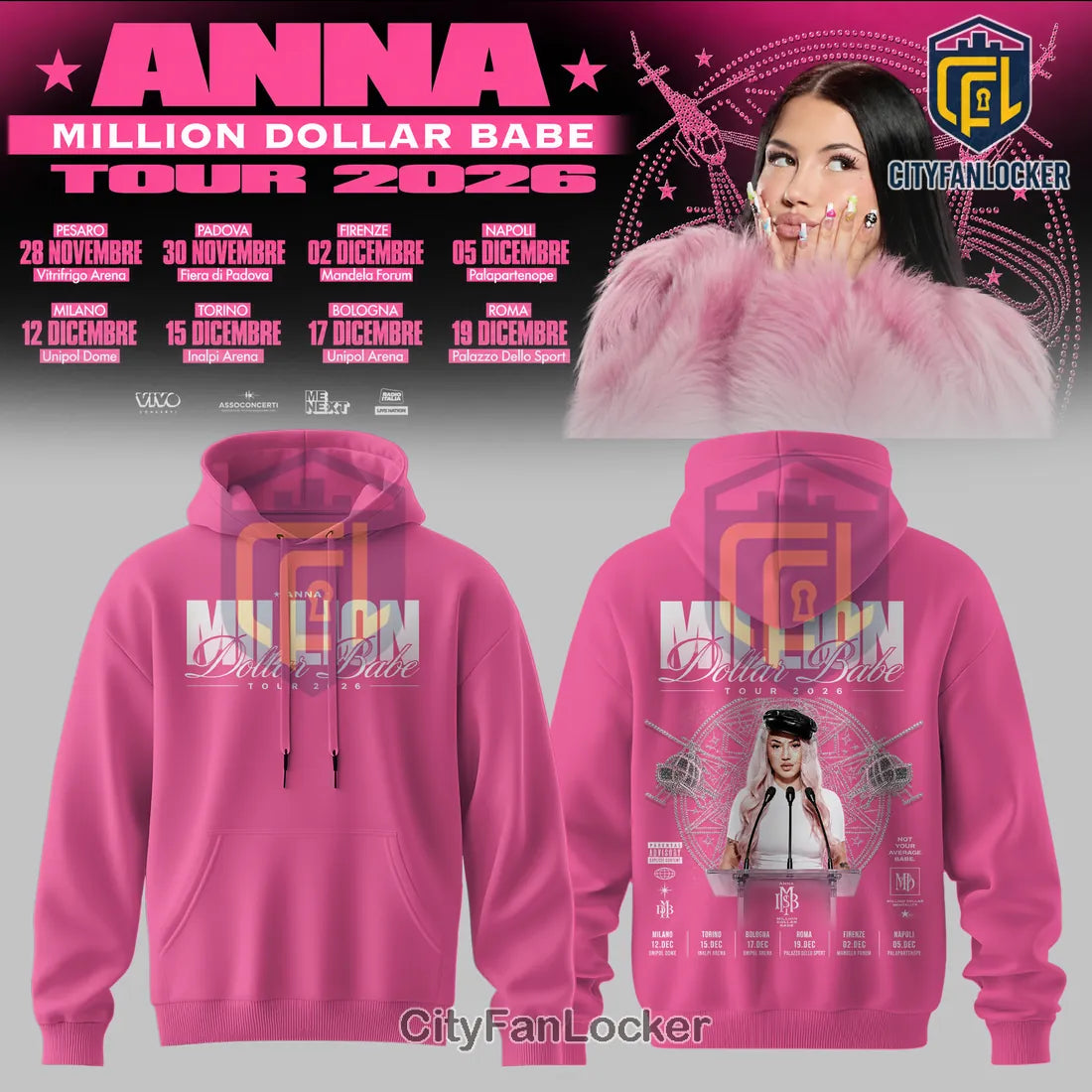 Anna Million Dollar Babe Tour 2026 Pullover Hoodie