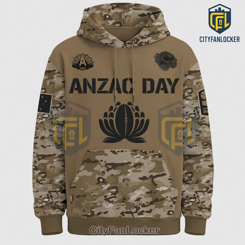 ANZAC Day Lest We Forget Camo Premium Hoodie